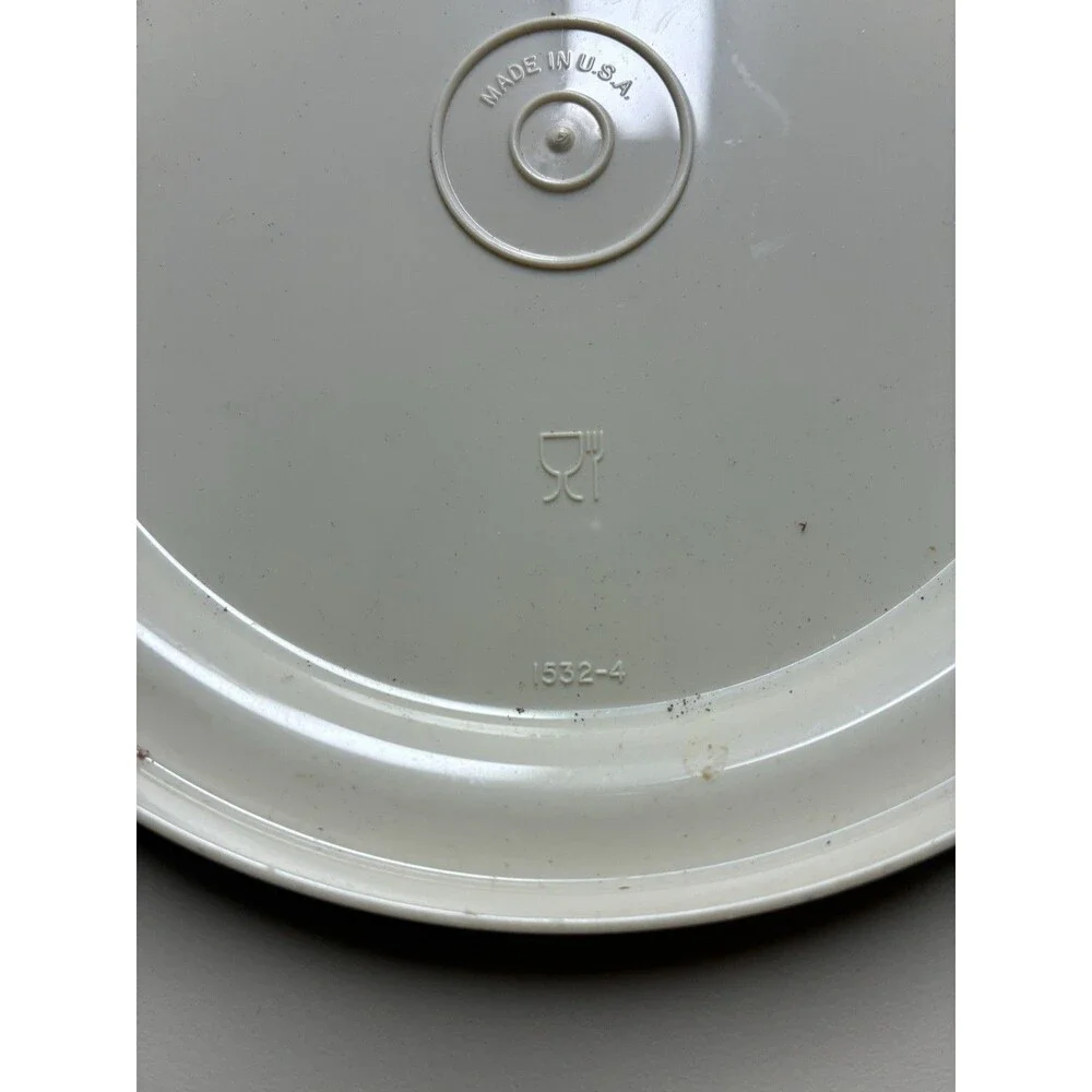 Vintage Tupperware Serve It All Pedestal Plate Stand Complete Set #1532 Almond